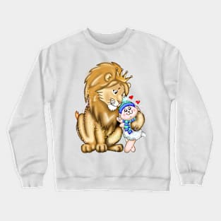 Lion and a little lamb (boy) Crewneck Sweatshirt